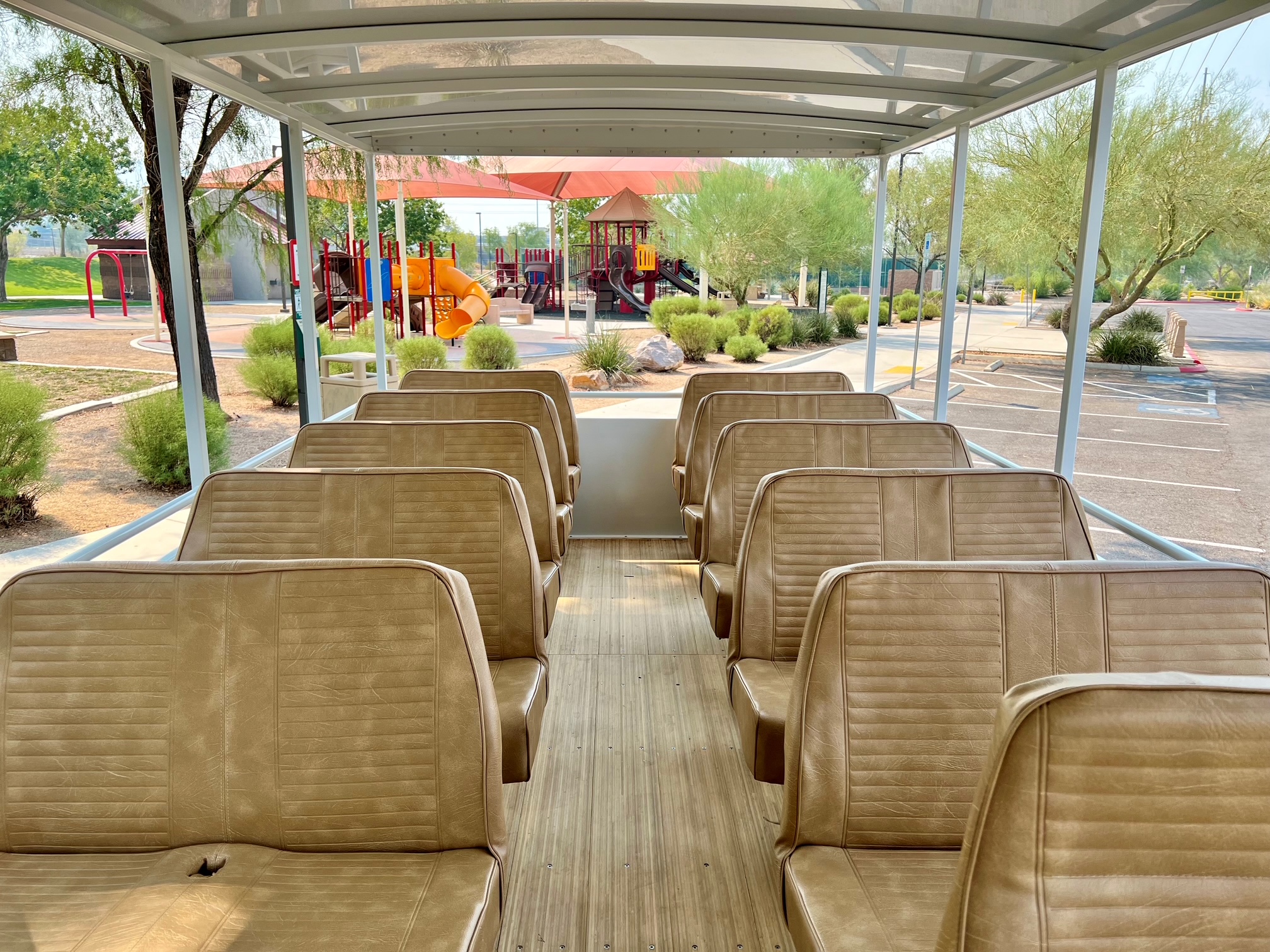 View from inside tram